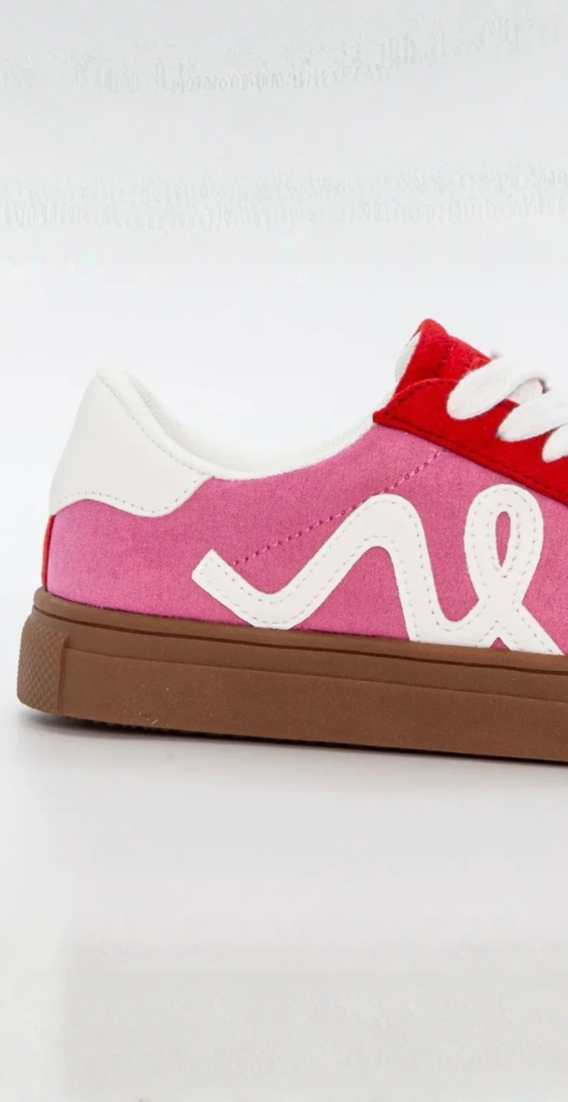 Sneaker i retrolook med snøre fuchsia Duffy