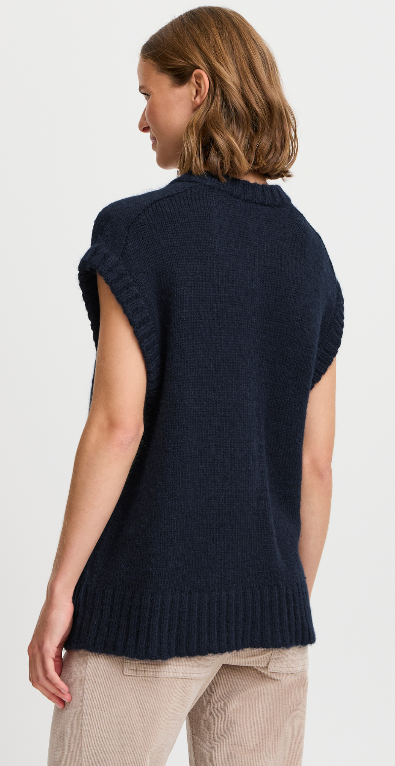 Oksana strikvest navy blazer melange