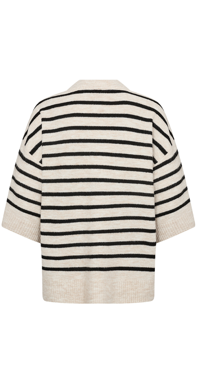 Orlean pullover med striber og "Moment" off-white LikeLondon