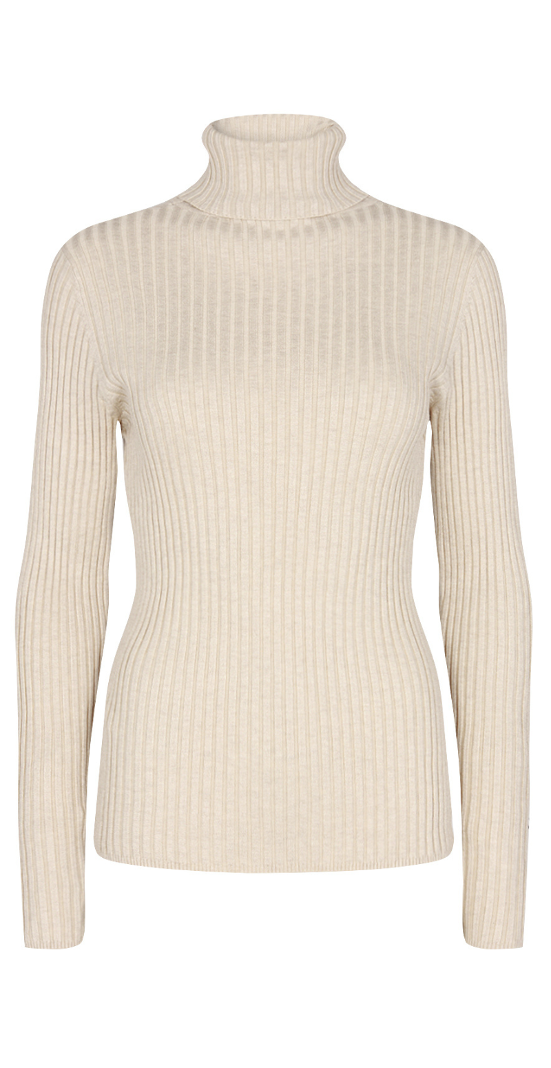 Dollie bluse med ribdetaljer creme Soyaconcept