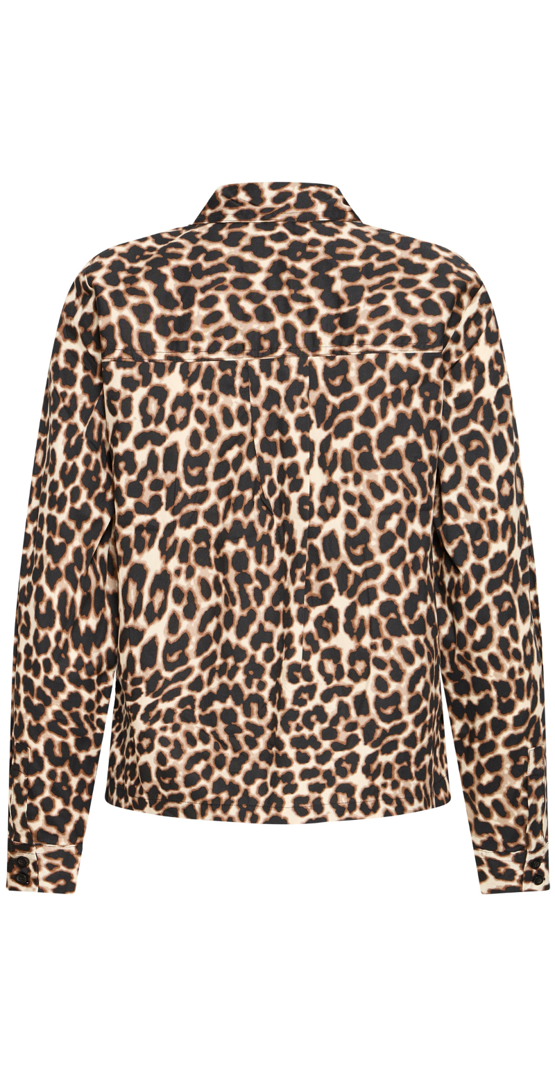 Henny gennemknappet bluse med leopardprint black mix B.young