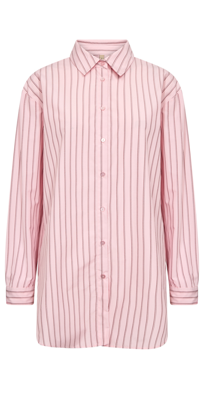 Maribella skjortebluse med striber lyserød LikeLondon