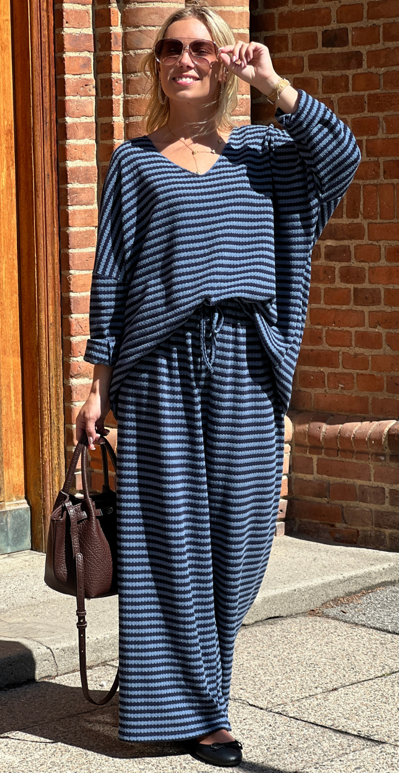 Mira strikket sæt i 2 dele navy/denim LikeLondon