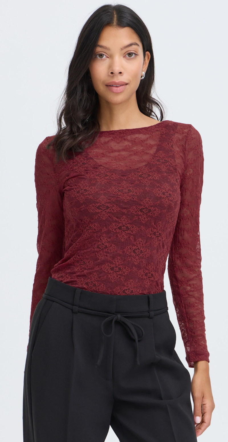 Priya blondebluse med lange ærmer sun dried tomato B.young