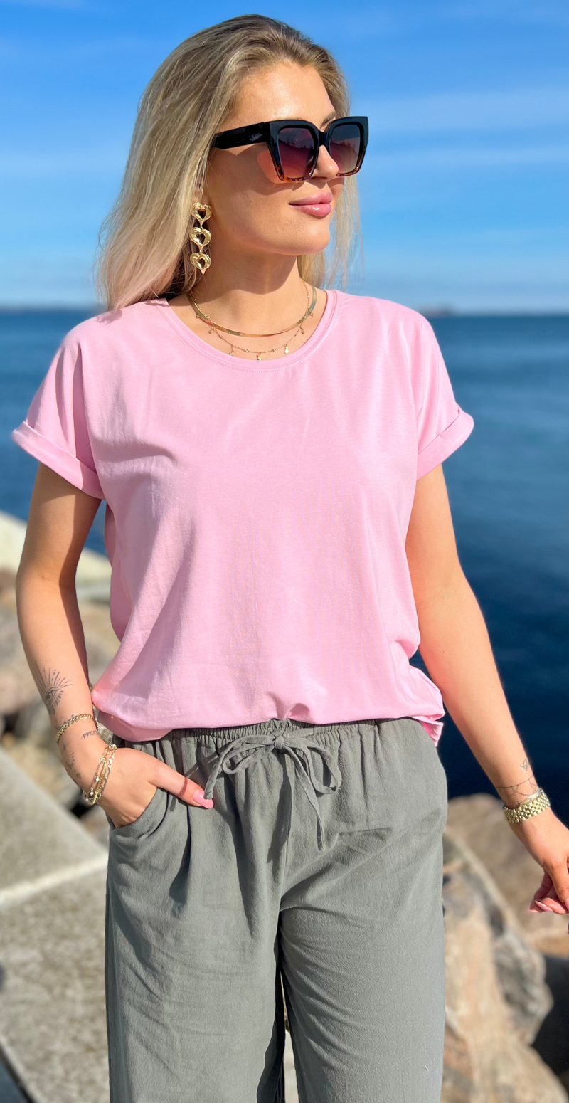 Joke bluse med opsmøg lilac sachet