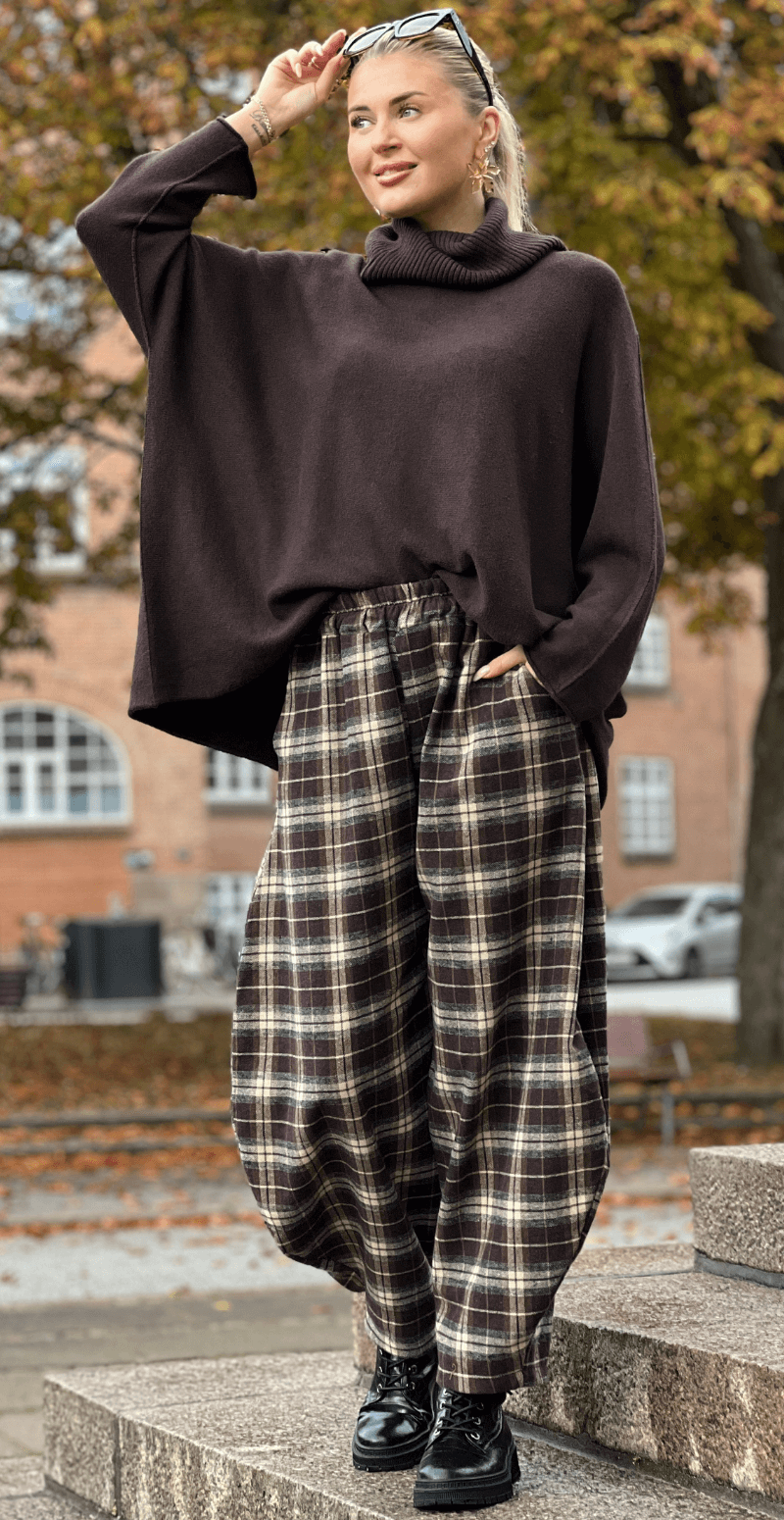 Sonya ternet barrel balloon bukser brun LikeLondon