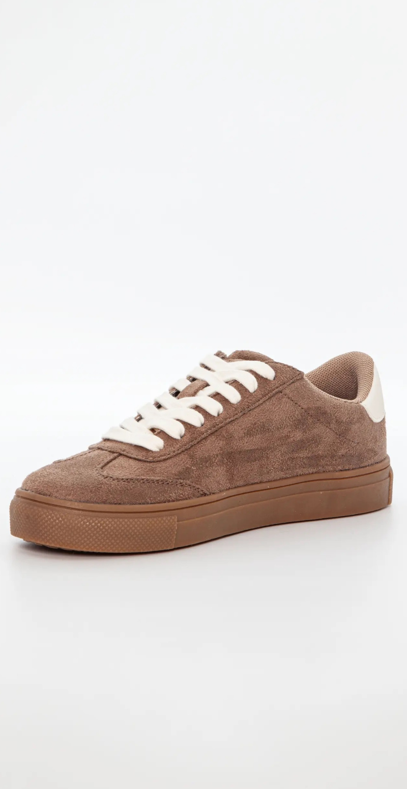 Sneaker i retrolook med snøre taupe Duffy