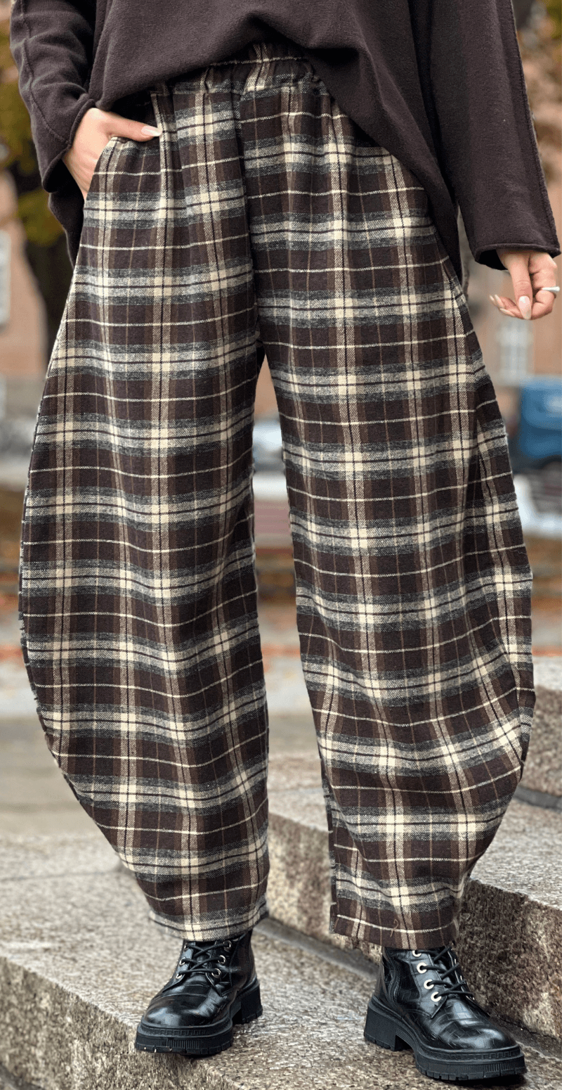 Sonya ternet barrel balloon bukser brun LikeLondon