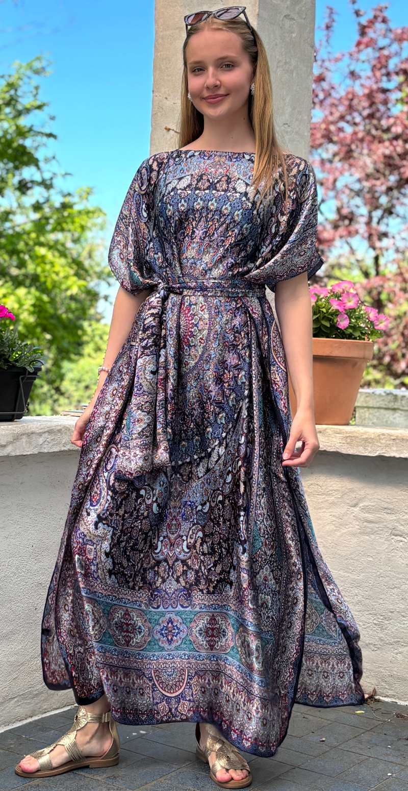 Forudbestil uge 23 Lang sarong med paisley mønster blå LikeLondon