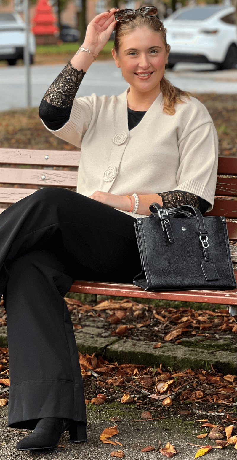 Alpi cardigan med hæklede knapper moonbeam