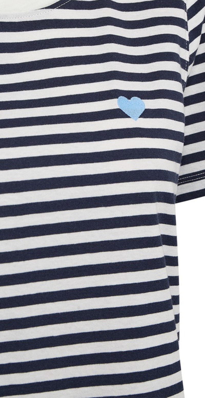 Mian bluse med striber star off-white w. navy blazer Freequent