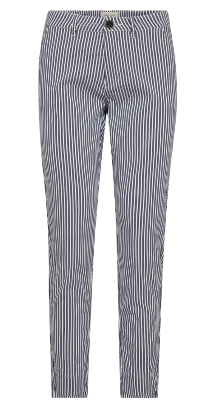 Rex bukser med striber navy w. off-white