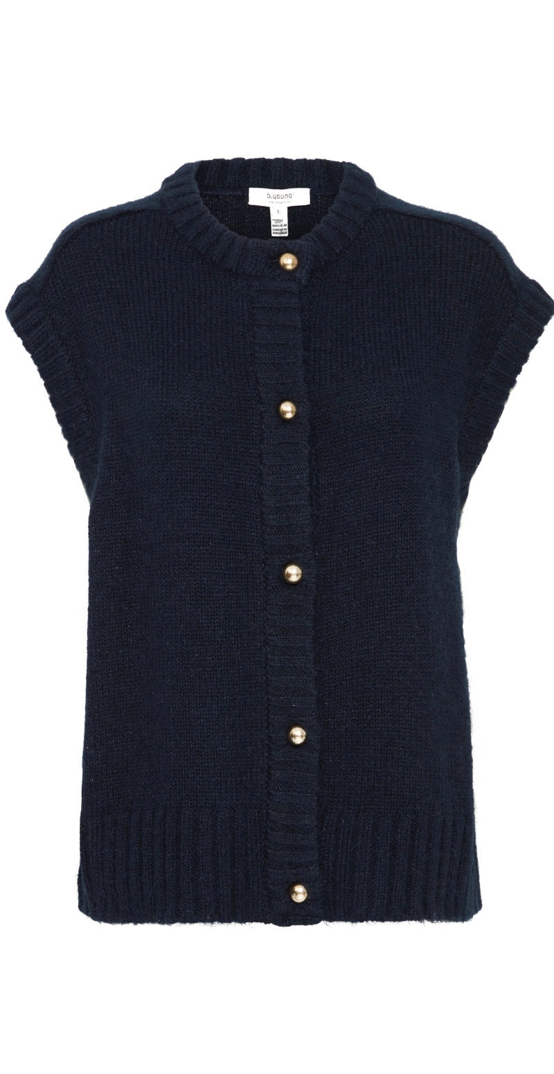 Oksana strikvest navy blazer melange