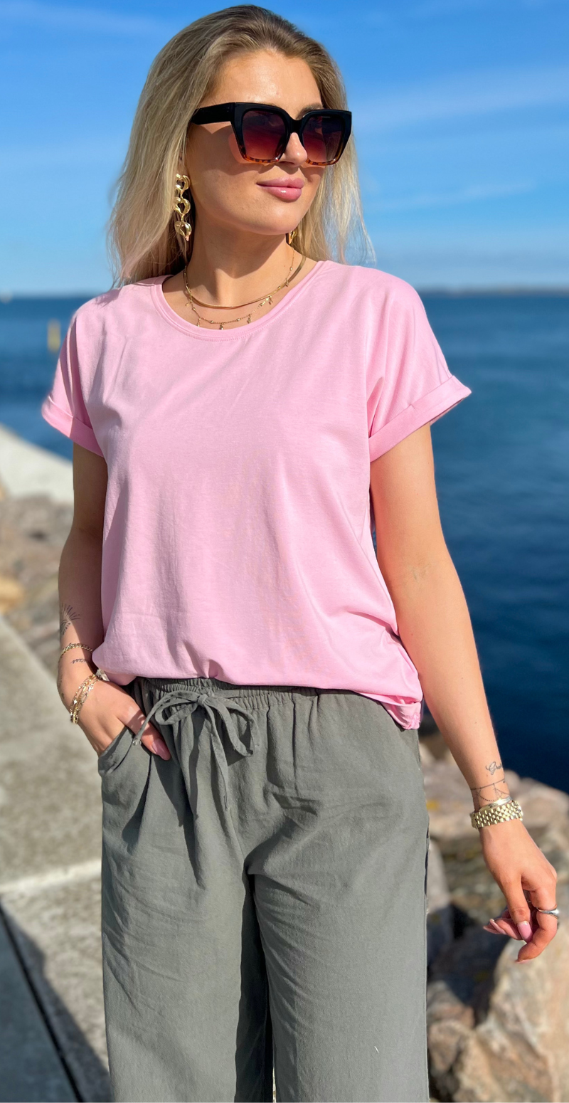 Joke bluse med opsmøg lilac sachet