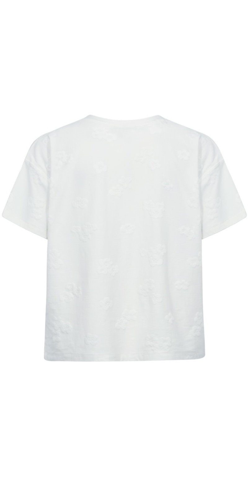 Ziprea bluse med præget blomstermønster star off-white Freequent