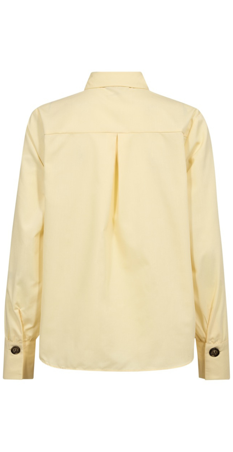 Flynn skjorte med stolpelukning golden haze Freequent