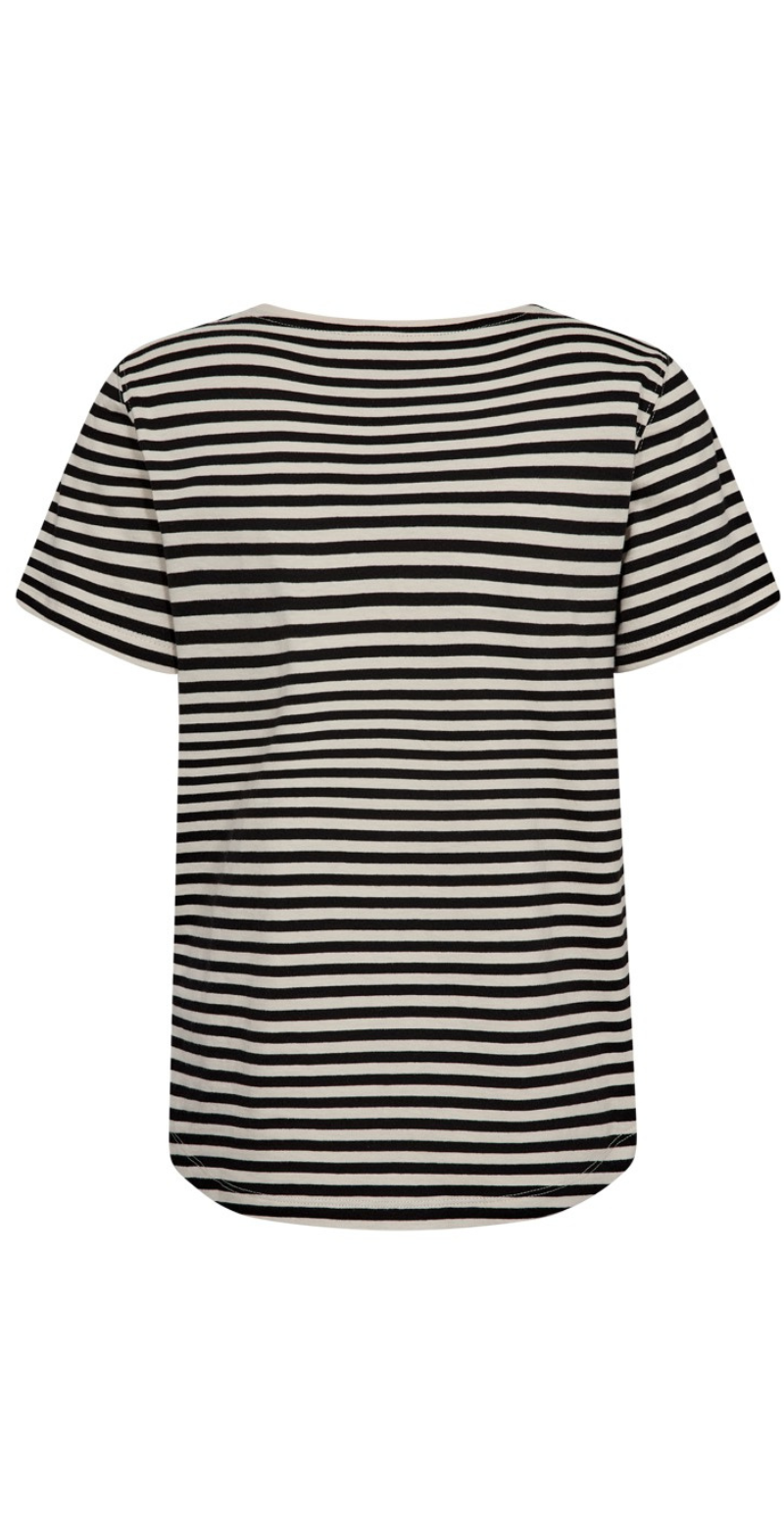 Mian bluse med striber moonbeam w. black Freequent