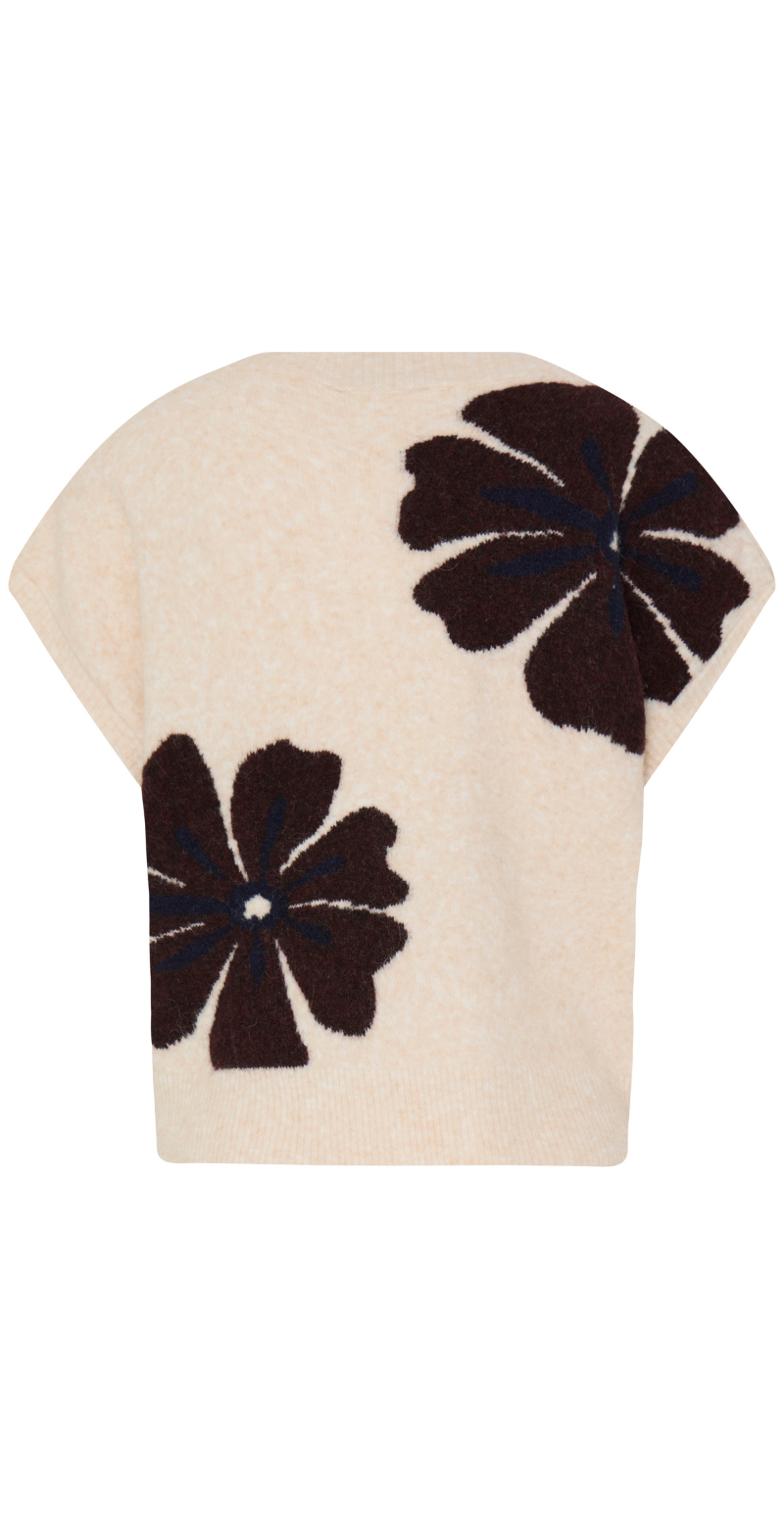 Omea strikvest med blomster fig melange flower B.young