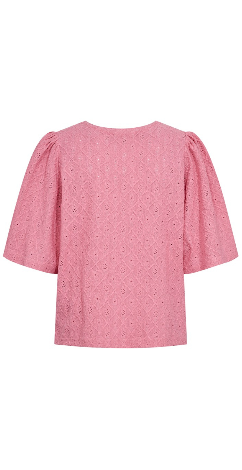 Kiona bluse med hulmønster wild orchid Freequent