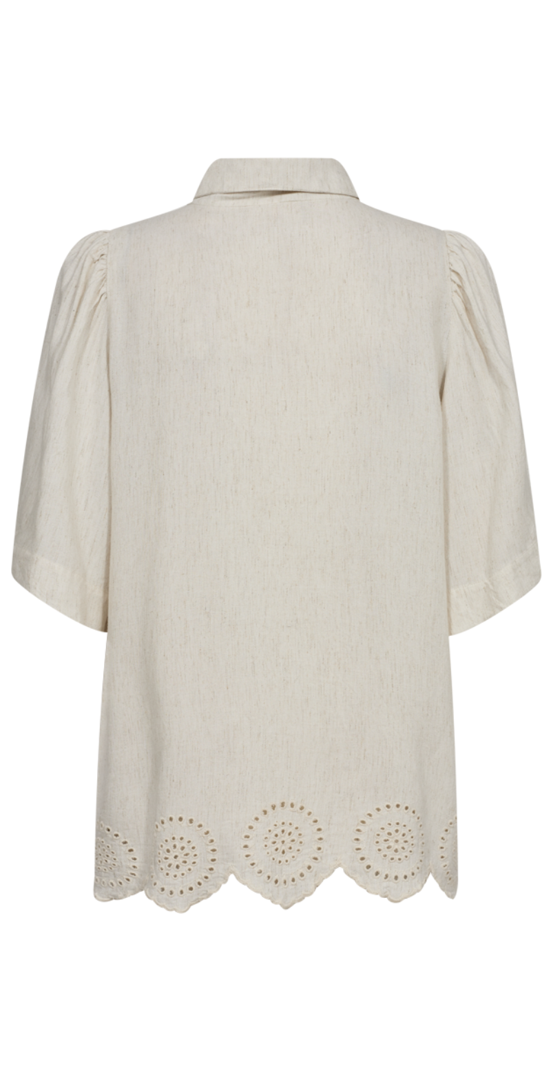 Linus hørbluse med broderi moonbeam