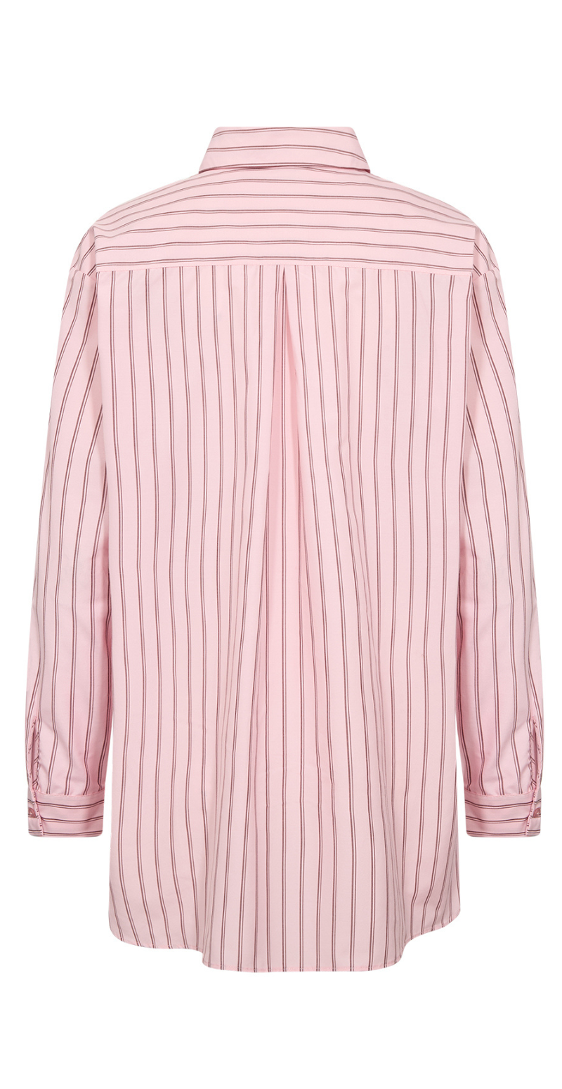 Maribella skjortebluse med striber lyserød LikeLondon