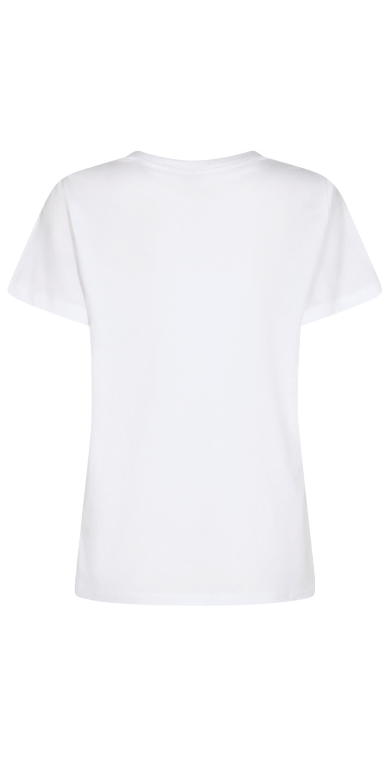 Derby t-shirt med rund hals hvid