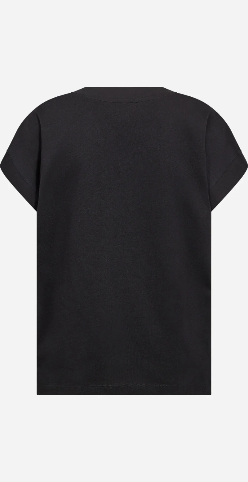 Derby t-shirt med v-hals sort