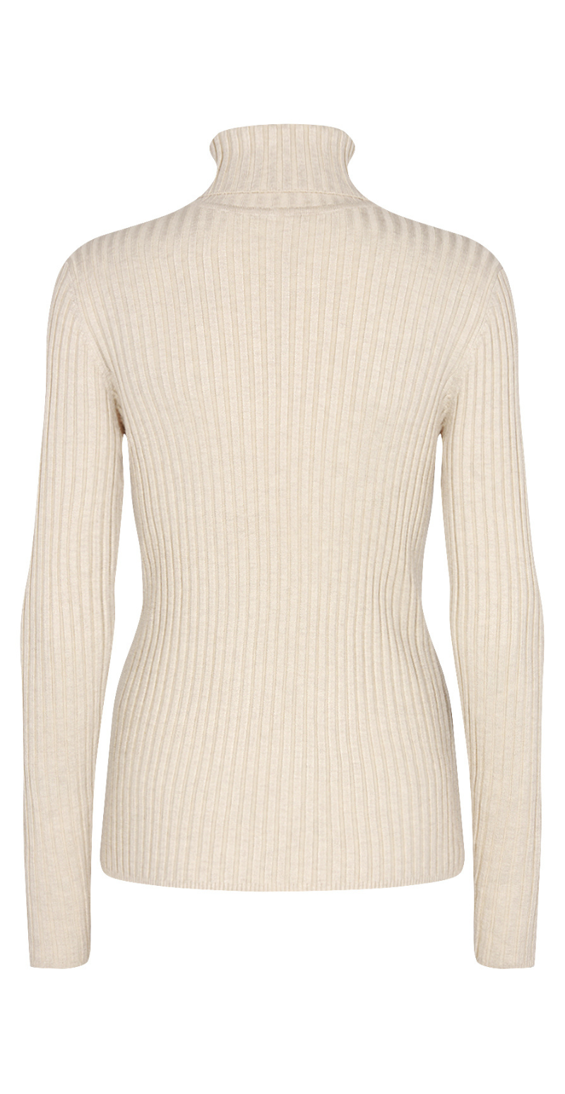 Dollie bluse med ribdetaljer creme Soyaconcept