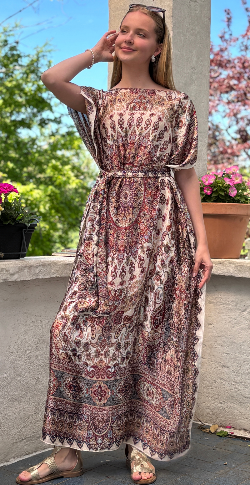 Forudbestil uge 23 Lang sarong med paisley mønster rød LikeLondon