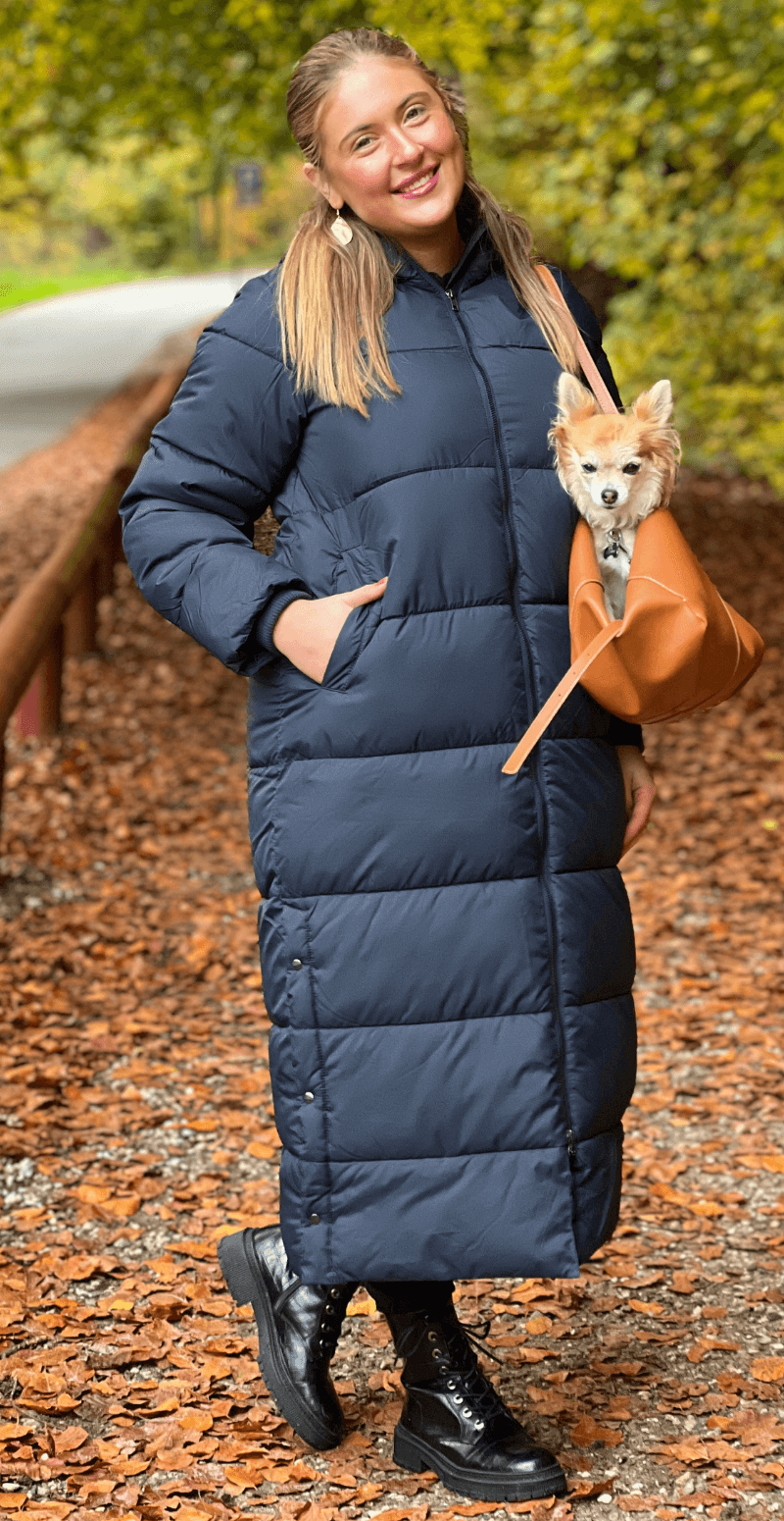 Liva frakke med hætte navy LikeLondon