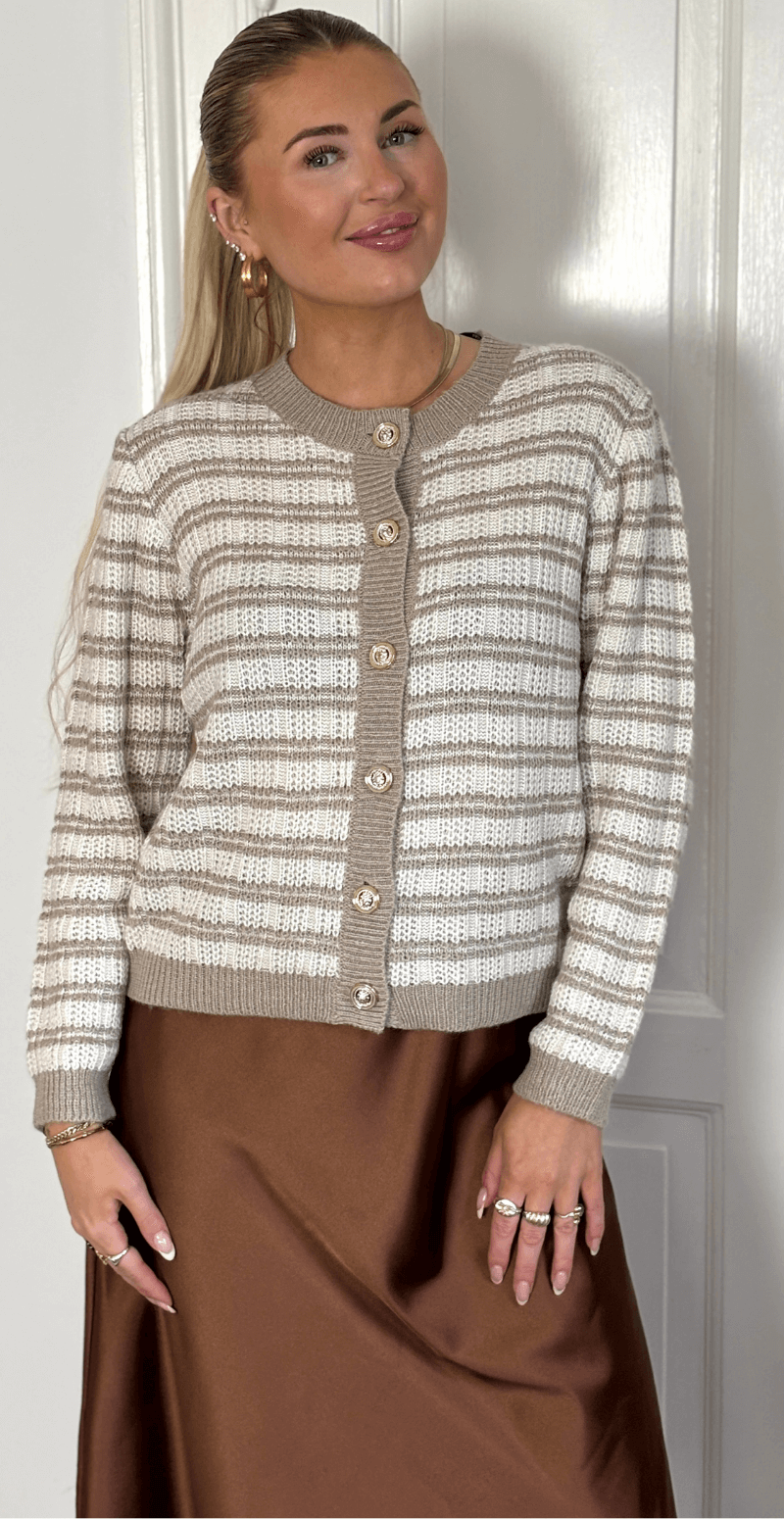 Jazz cardigan simply taupe w. moonbeam melange
