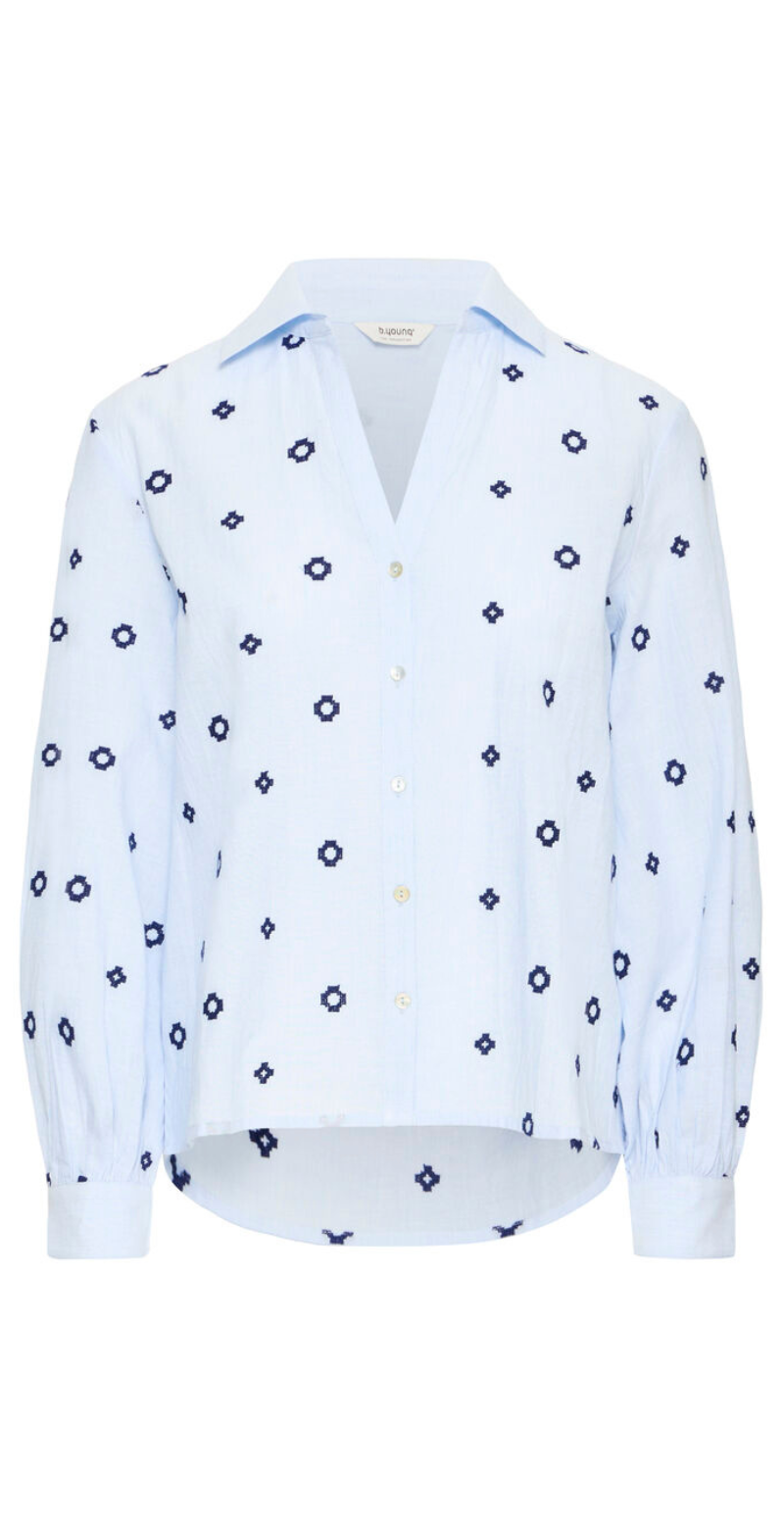 Fabienne bluse med cirkler della robbla blue B.young