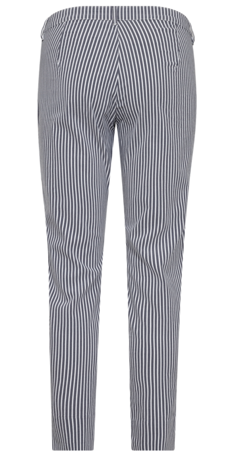 Rex bukser med striber navy w. off-white