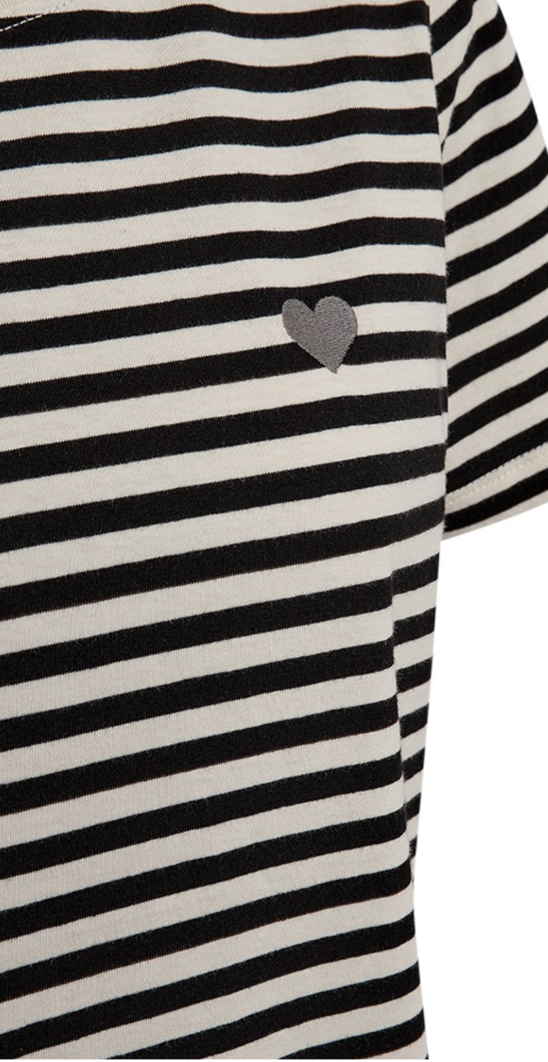 Mian bluse med striber moonbeam w. black Freequent