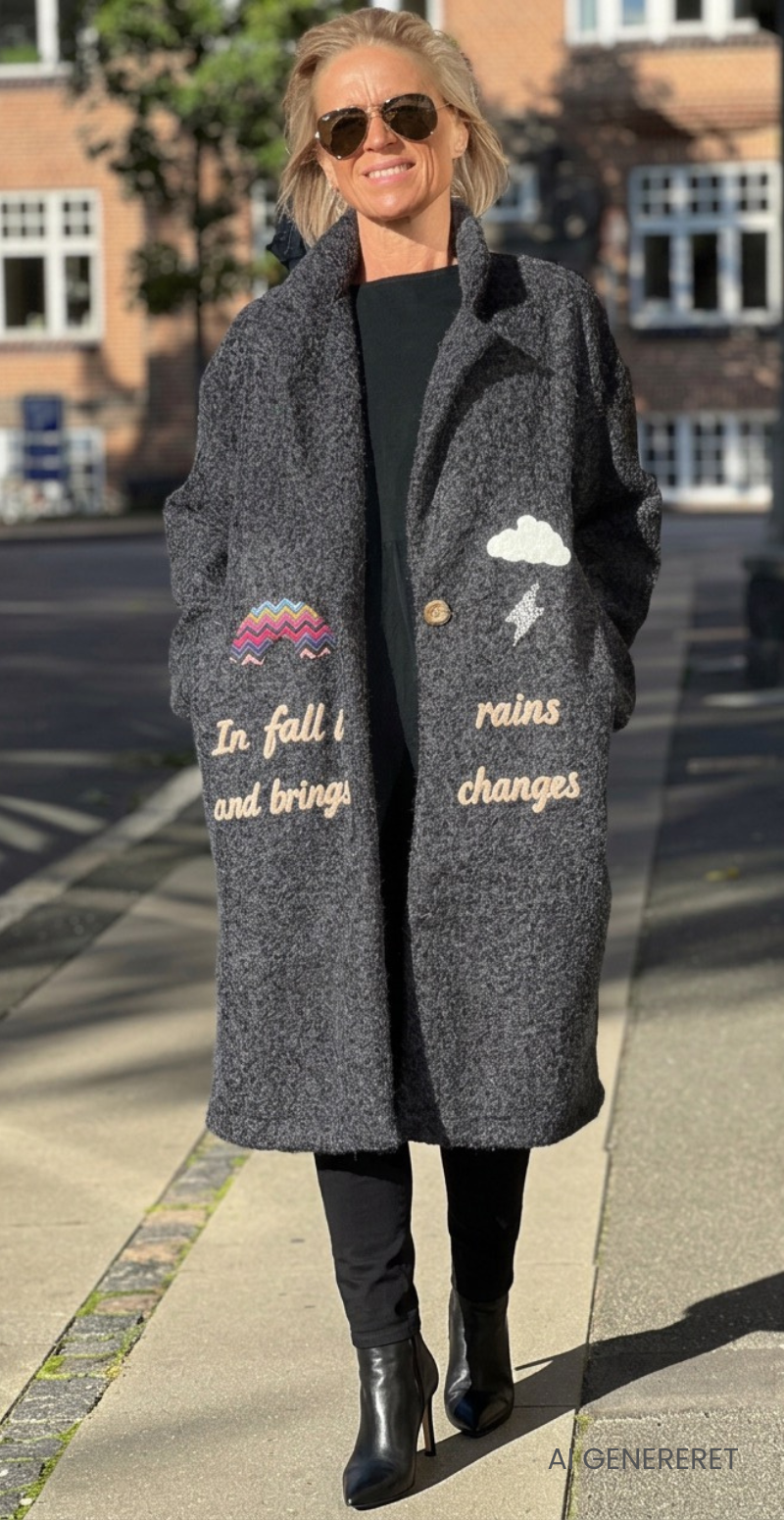 Bette frakke med patches sort LikeLondon