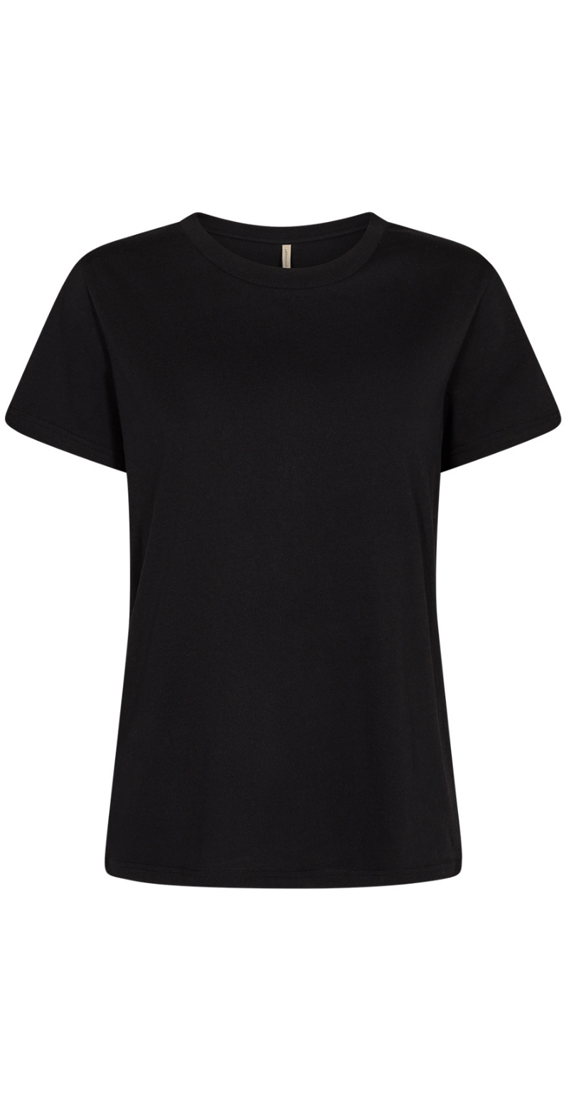 Derby t-shirt med rund hals sort