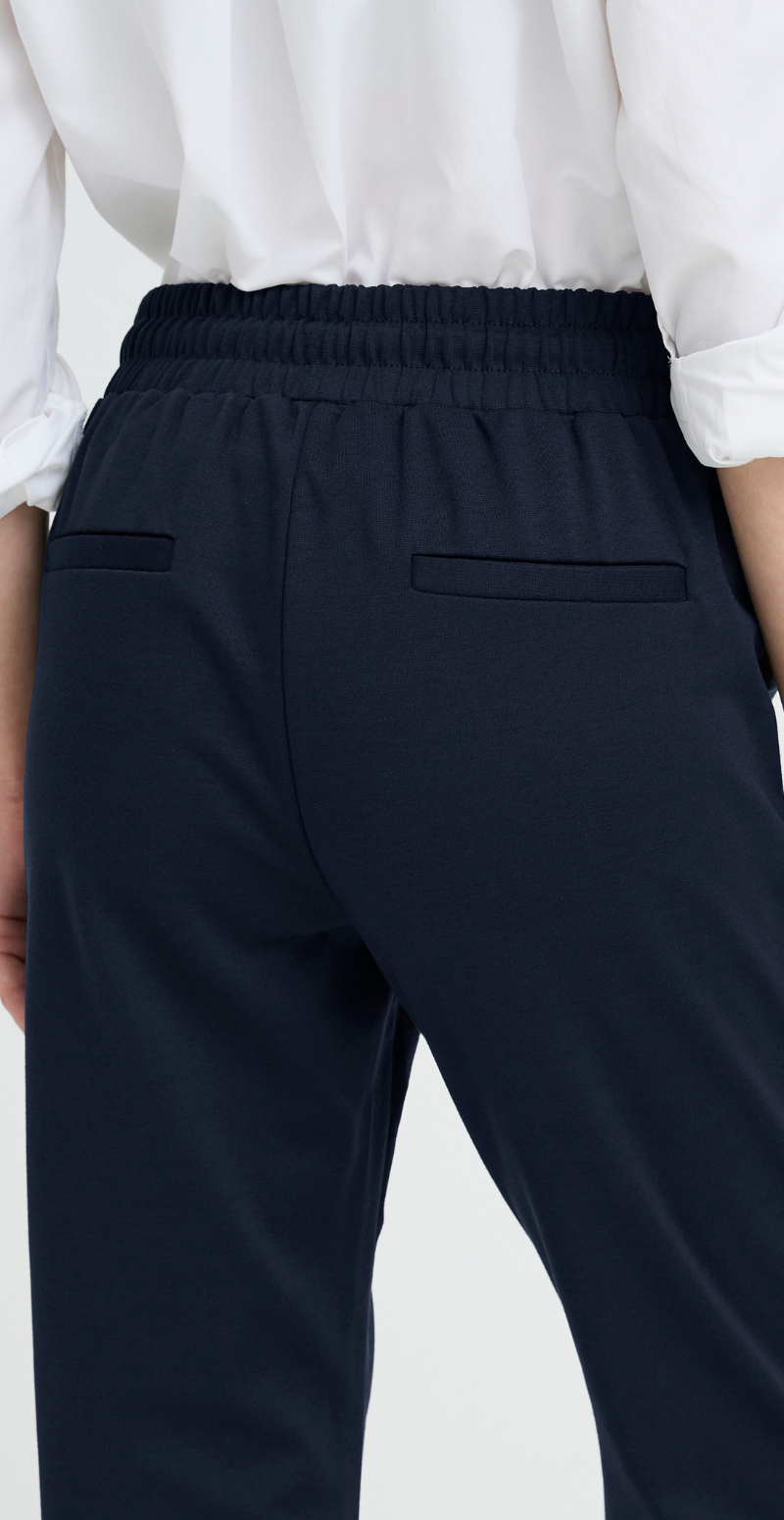 Rizetta bukser med bindebånd og læg navy B-young