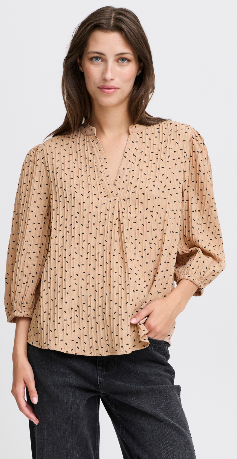 Ibow bluse med små sløjfer roebuck mix B.young