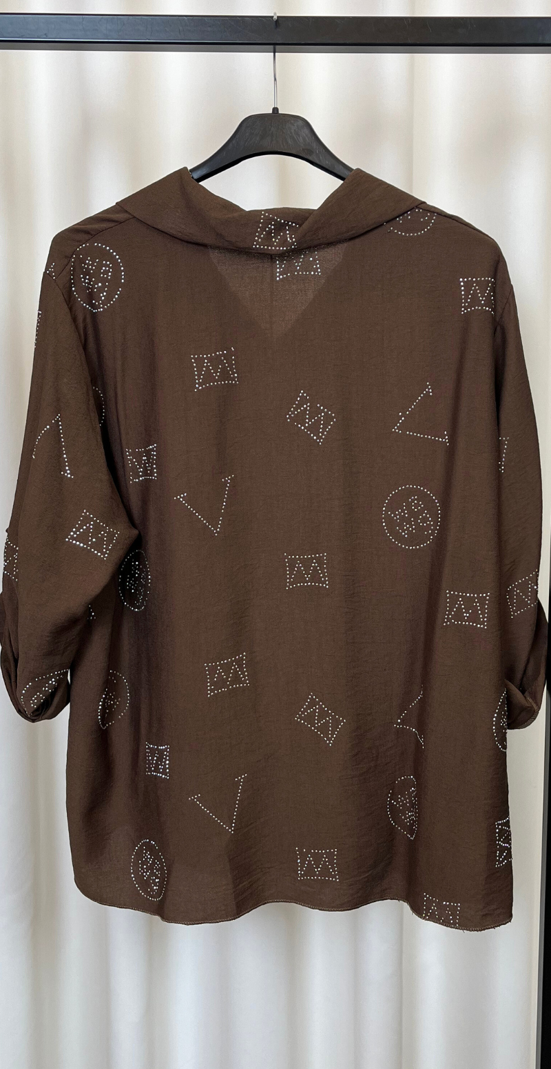 Therese skjorte med similisten brun LikeLondon