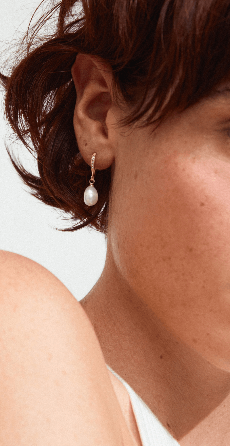 Jasmin perle øreringe guldbelagt