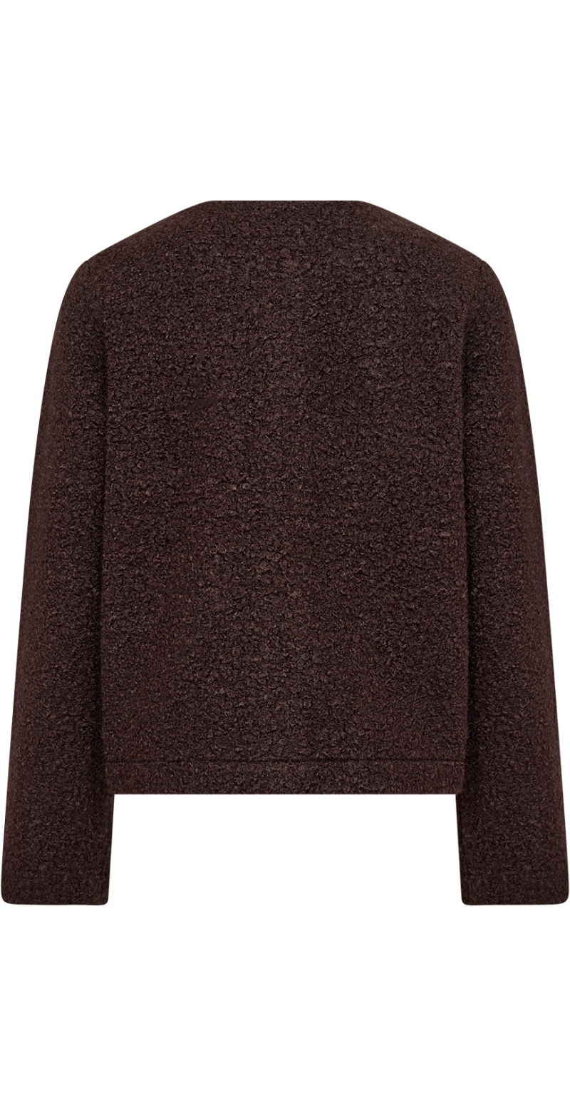 Grith jakke i teddy-look brun LikeLondon