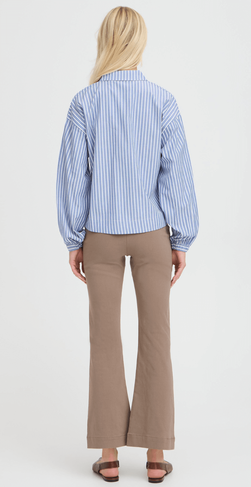 Hilde skjortebluse med striber stonewash mix