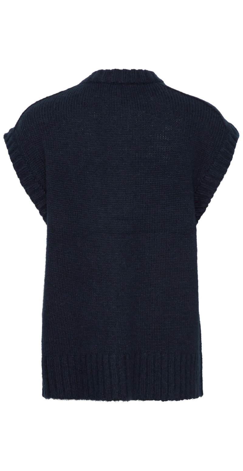 Oksana strikvest navy blazer melange