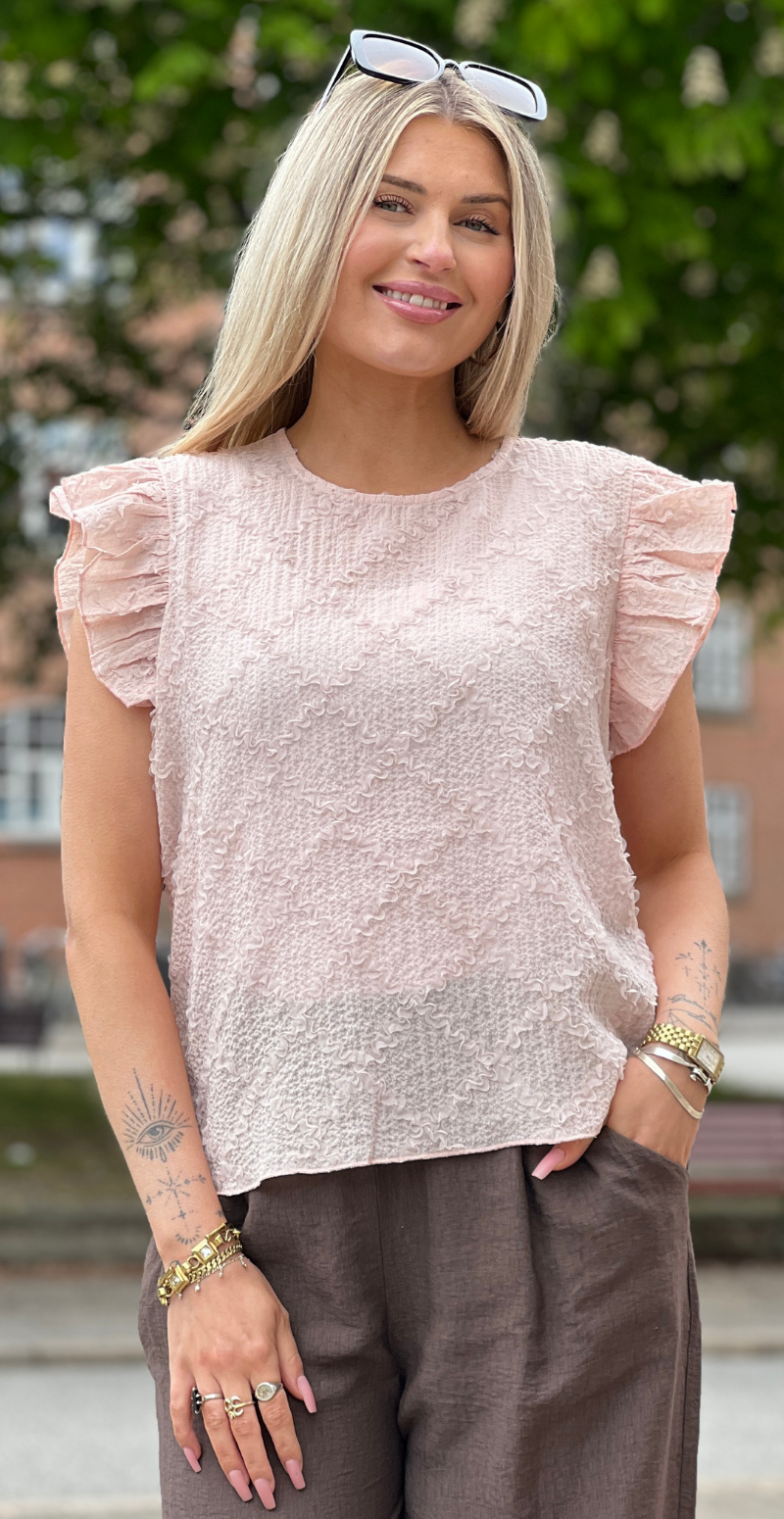 Ilianna bluse med flæsedetaljer cement B.young