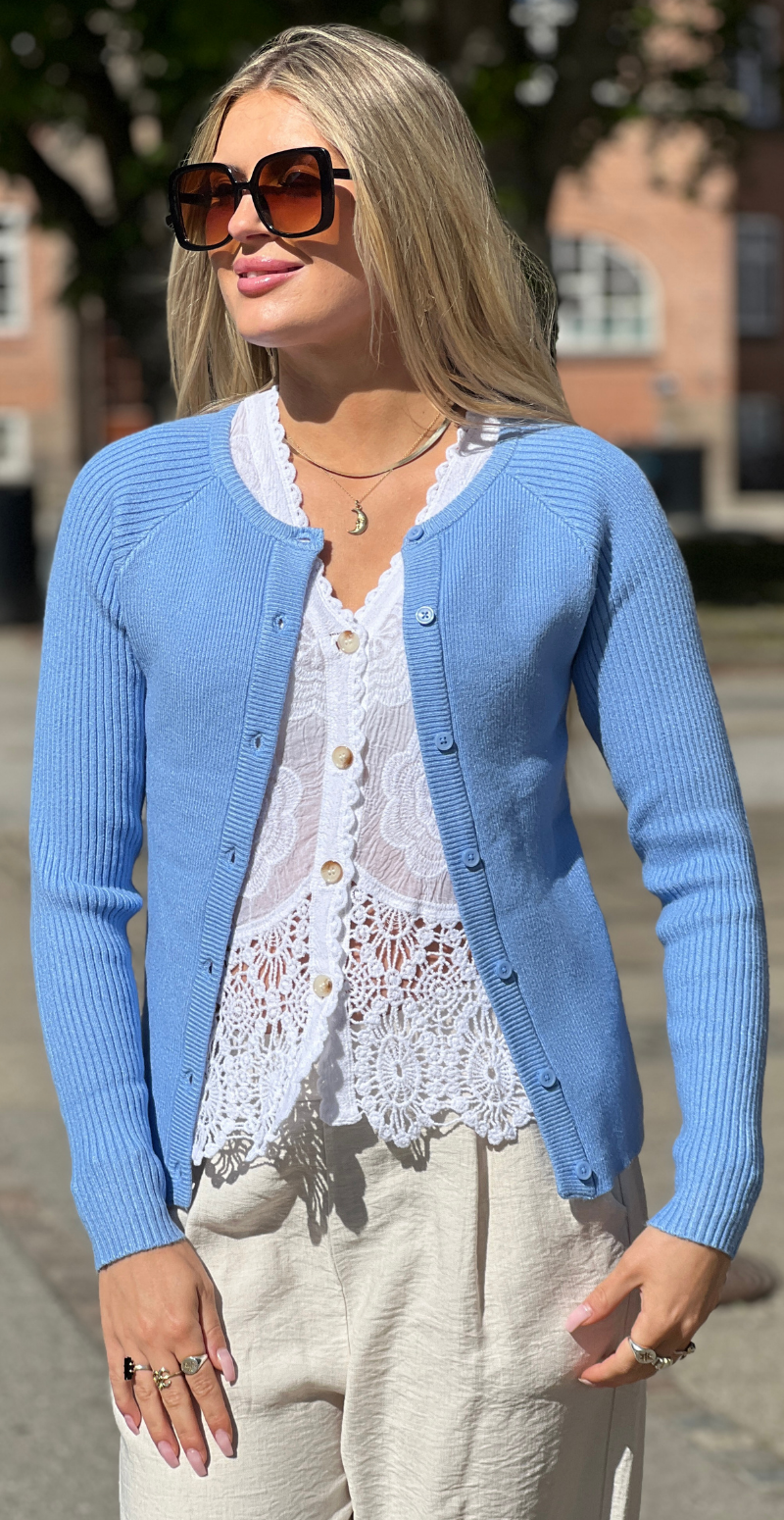 Norma rib cardigan della robbia blue B.young