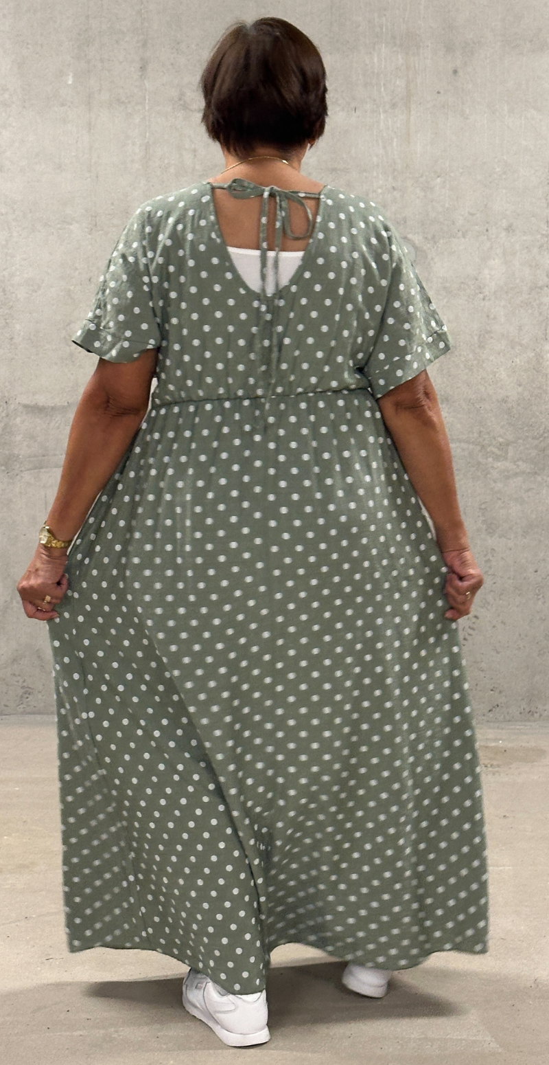 Cornelia kjole med prikker og smock khaki LikeLondon by Christina