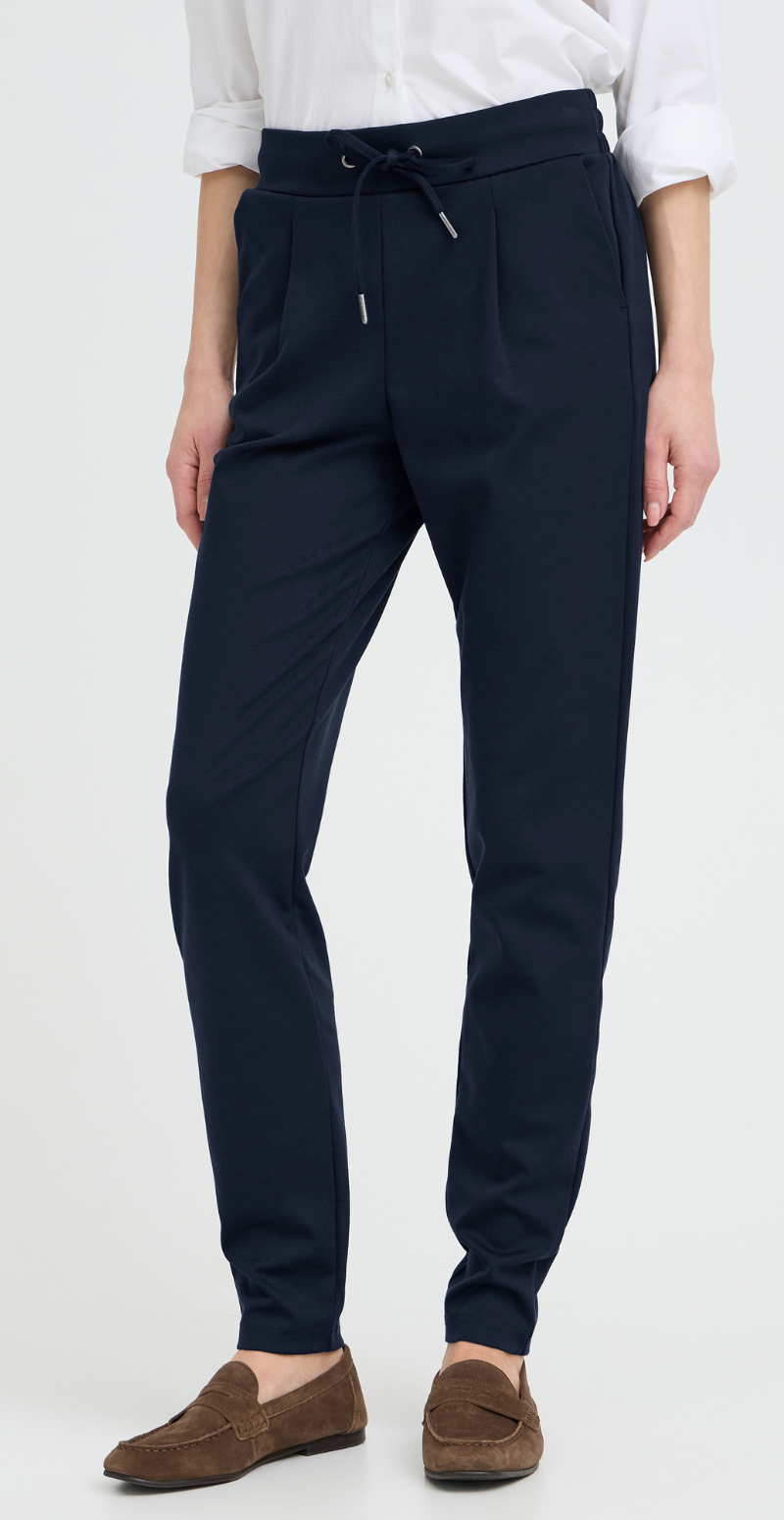 Rizetta bukser med bindebånd og læg navy B-young