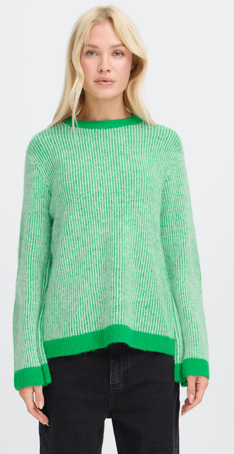 Minna jumper med striber leprechaun mix