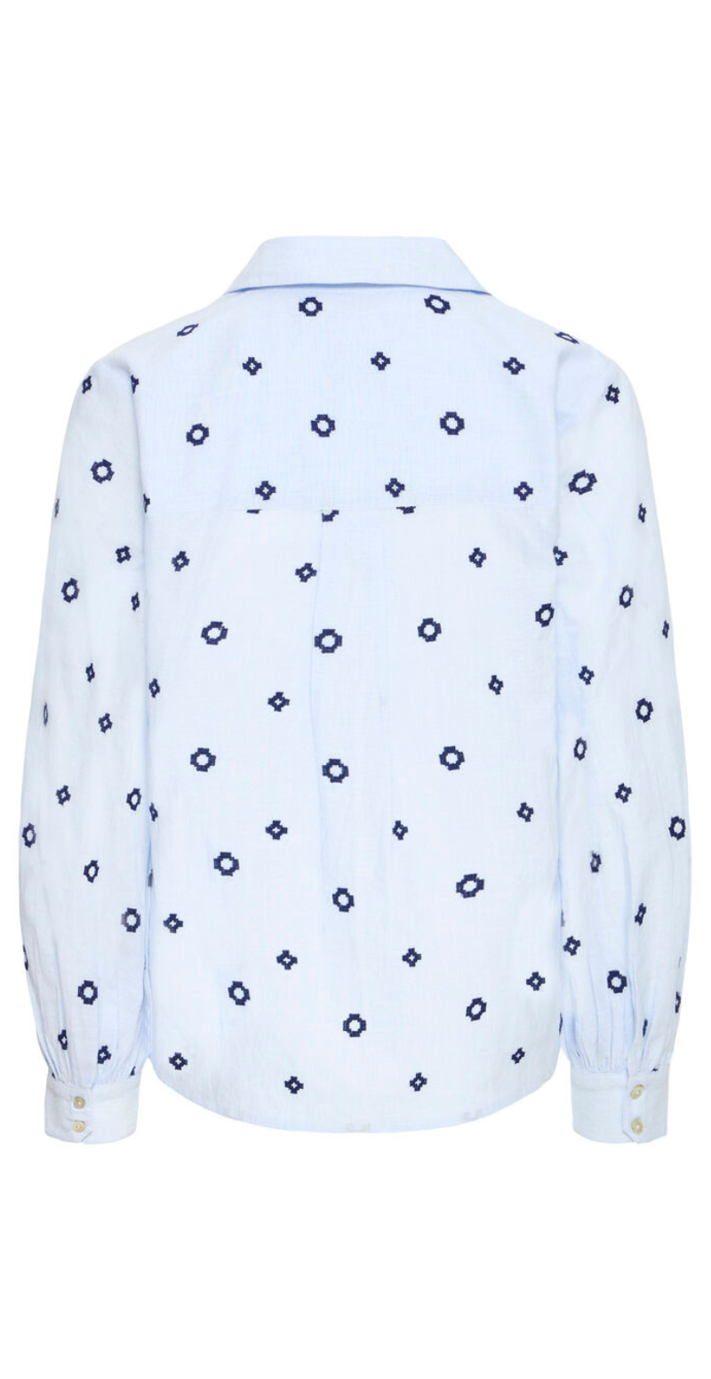 Fabienne bluse med cirkler della robbla blue B.young