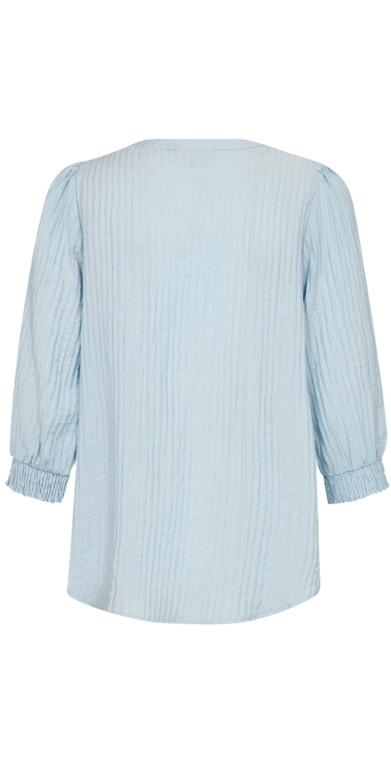 Aby bluse med struktur chambray blue